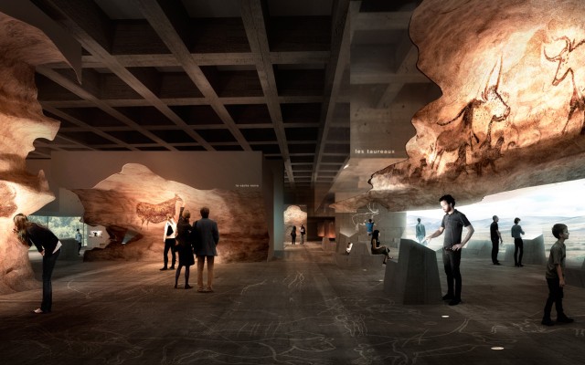 Vue d'artiste du centre d'interprétation Lascaux IV